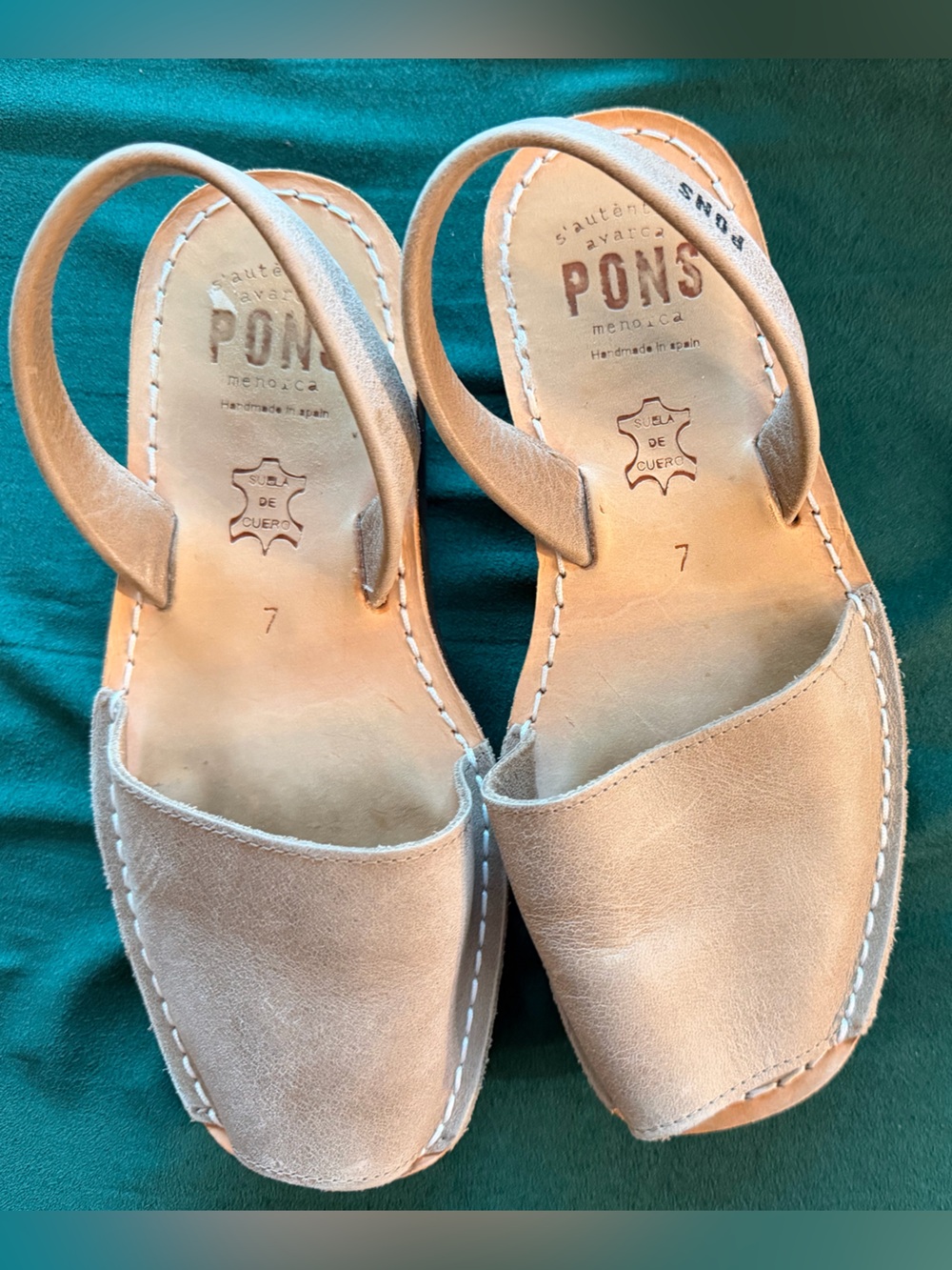 Pons Classic Beige Leather Slingback Sandal